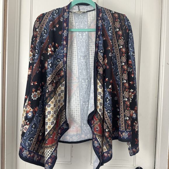 Flying Tomato Open Cardigan Sweater Women Large Aztec Southwestern Boho Retro - Picture 1 of 5